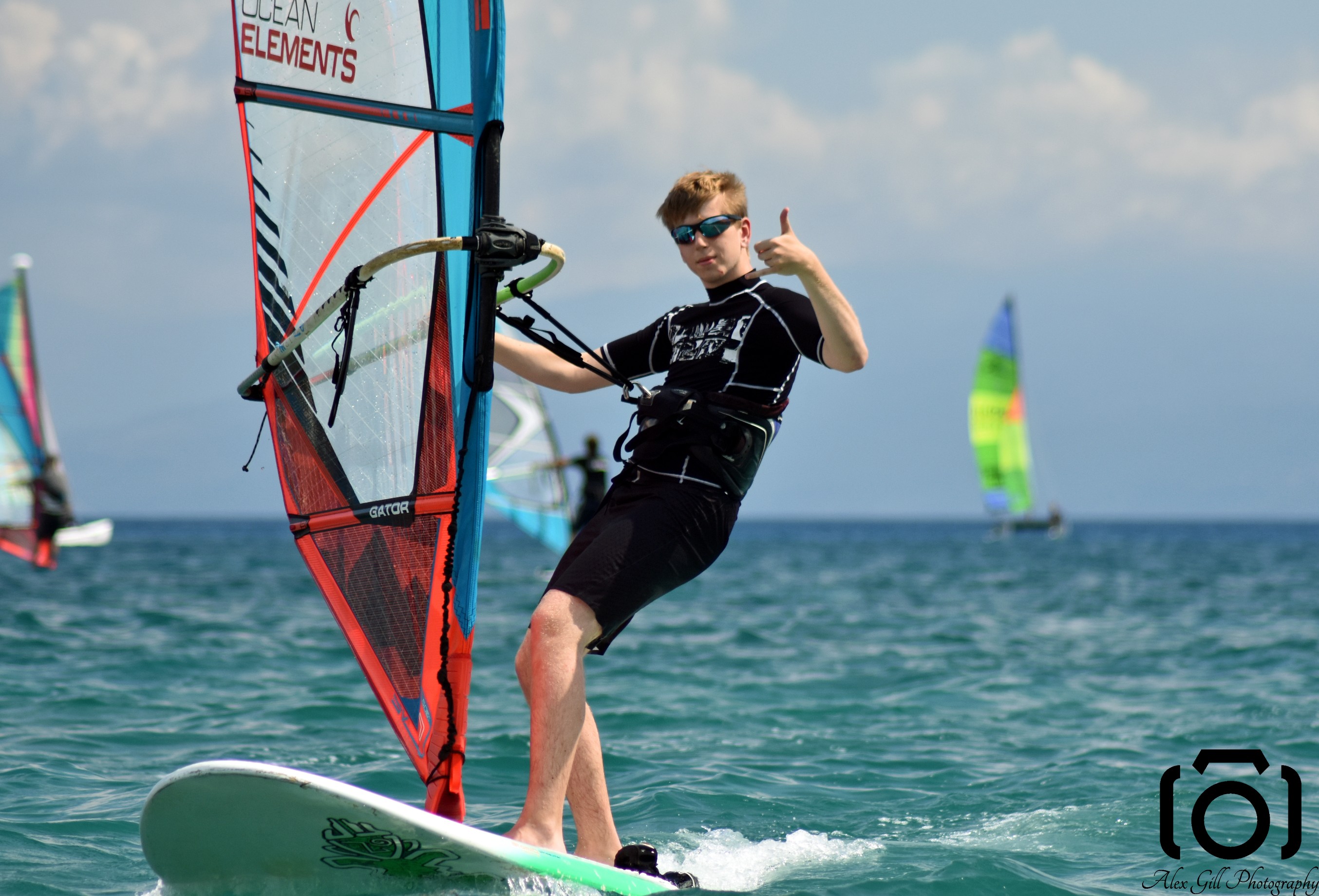 Jan windsurfing